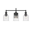 Z-Lite Bryant 3 Light Vanity, Matte Black And Clear Seedy 734-3V-MB